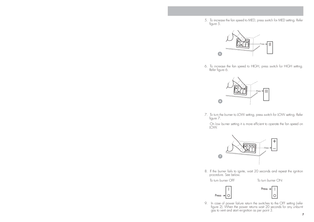 Cannon CANTFS-03-NG, CANTFS-03-LP installation instructions To turn burner on 