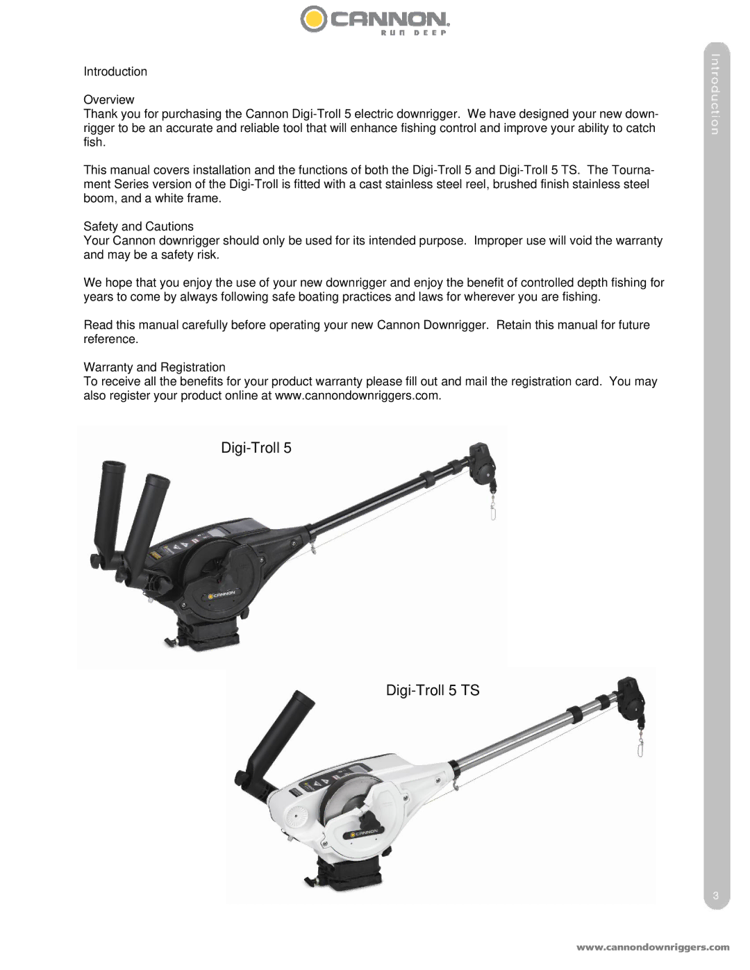 Cannon DIGI-TROLL 5 TS owner manual Introduction Overview, Safety and Cautions, Warranty and Registration 