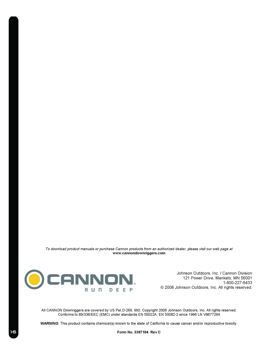 Cannon LAKE-TROLL, EASI-TROLL /E, EASI-TROLL HS owner manual Form No Rev C 