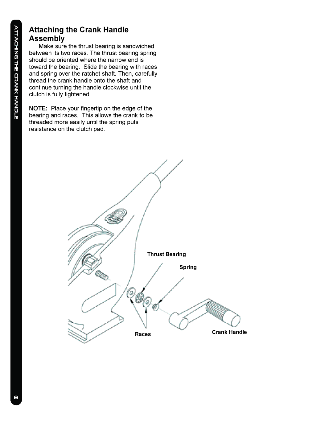 Cannon EASI-TROLL HS, EASI-TROLL /E, LAKE-TROLL owner manual Attaching the Crank Handle Assembly 