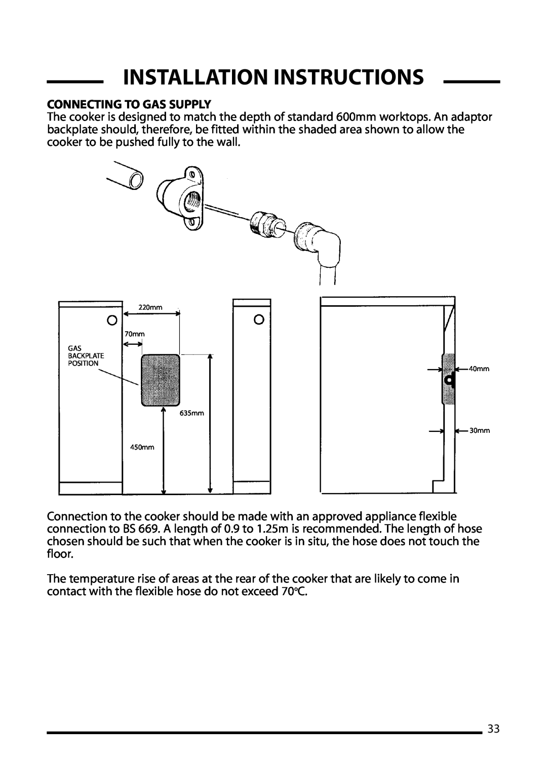 Cannon 10410G, ICON 600 installation instructions Connecting To Gas Supply, Installation Instructions 