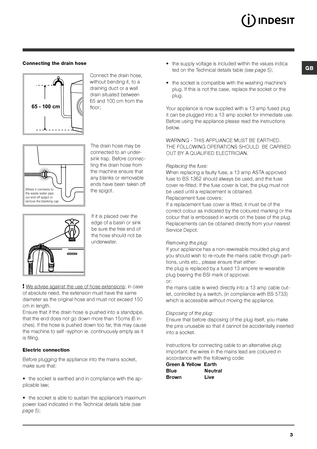 Cannon IWC manual Replacing the fuse, Removing the plug, Disposing of the plug 