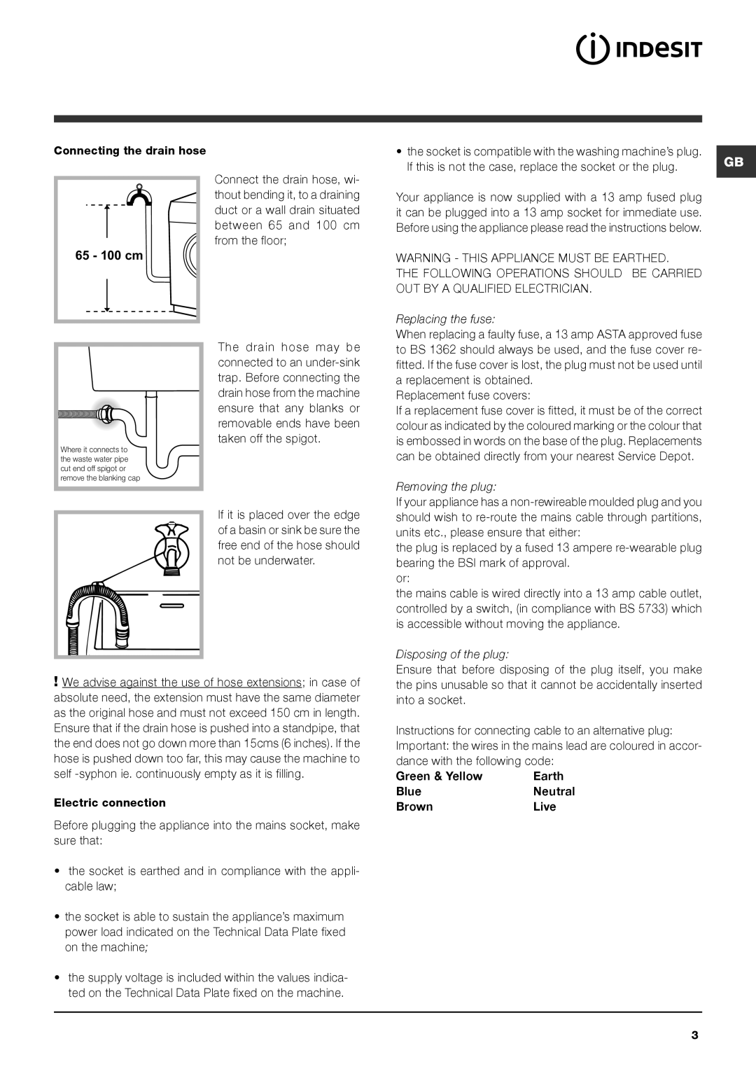 Cannon IWD manual Replacing the fuse, Removing the plug, Disposing of the plug 