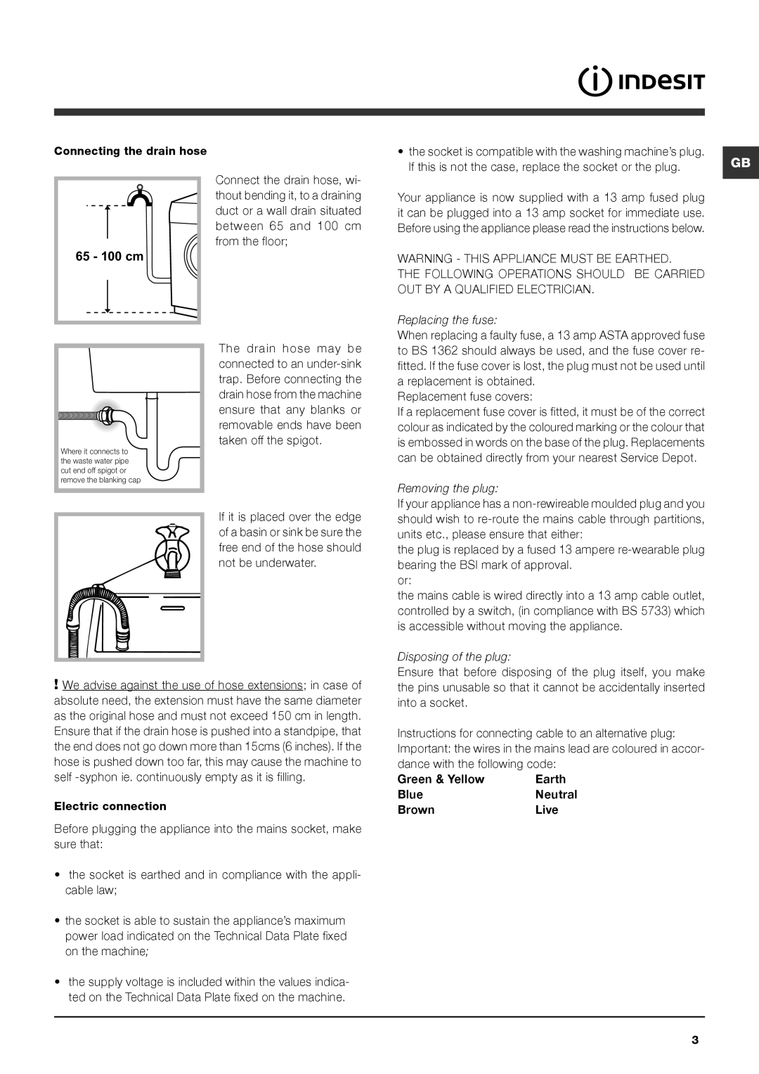 Cannon IWE manual Replacement is obtained, Replacement fuse covers, Units etc., please ensure that either, Into a socket 