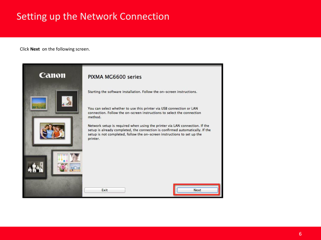 Cannon MG6620 manual Click Next on the following screen 