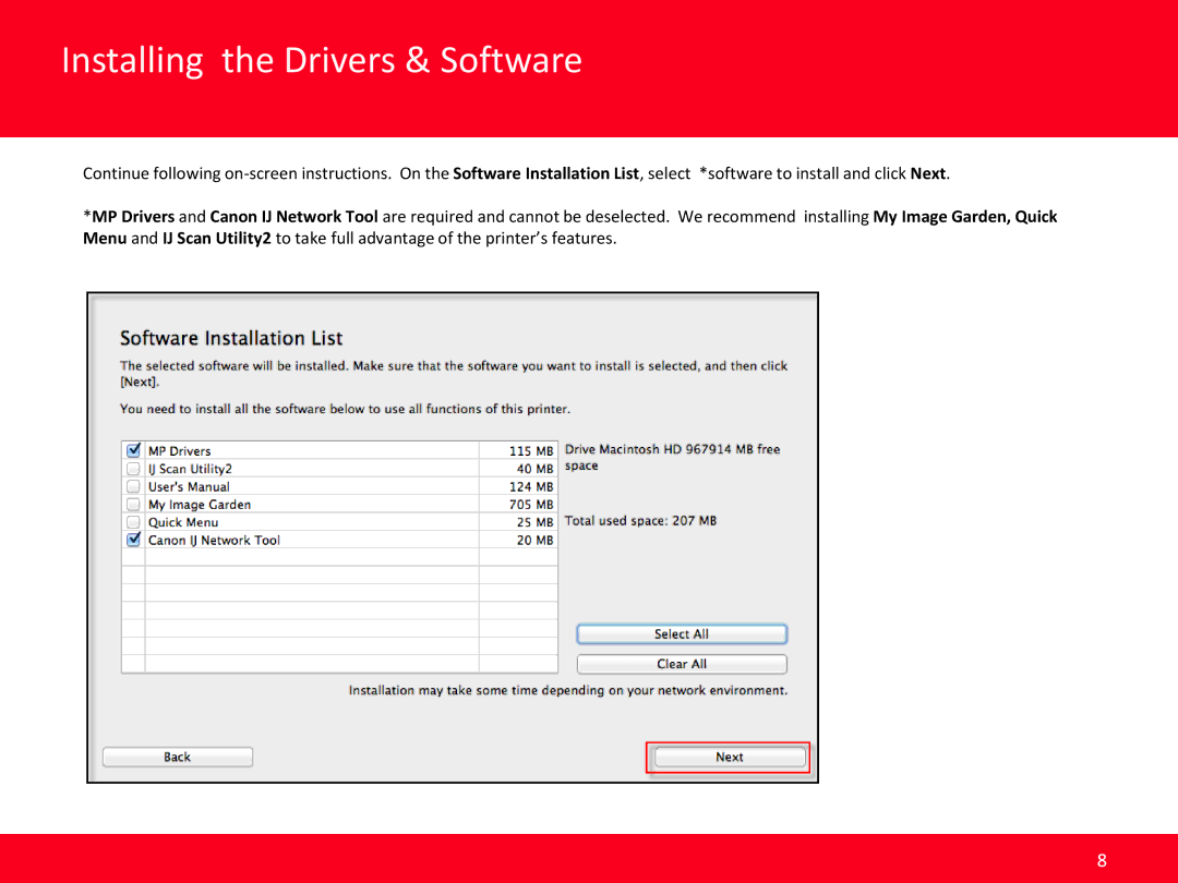 Cannon MG6620 manual Installing the Drivers & Software 