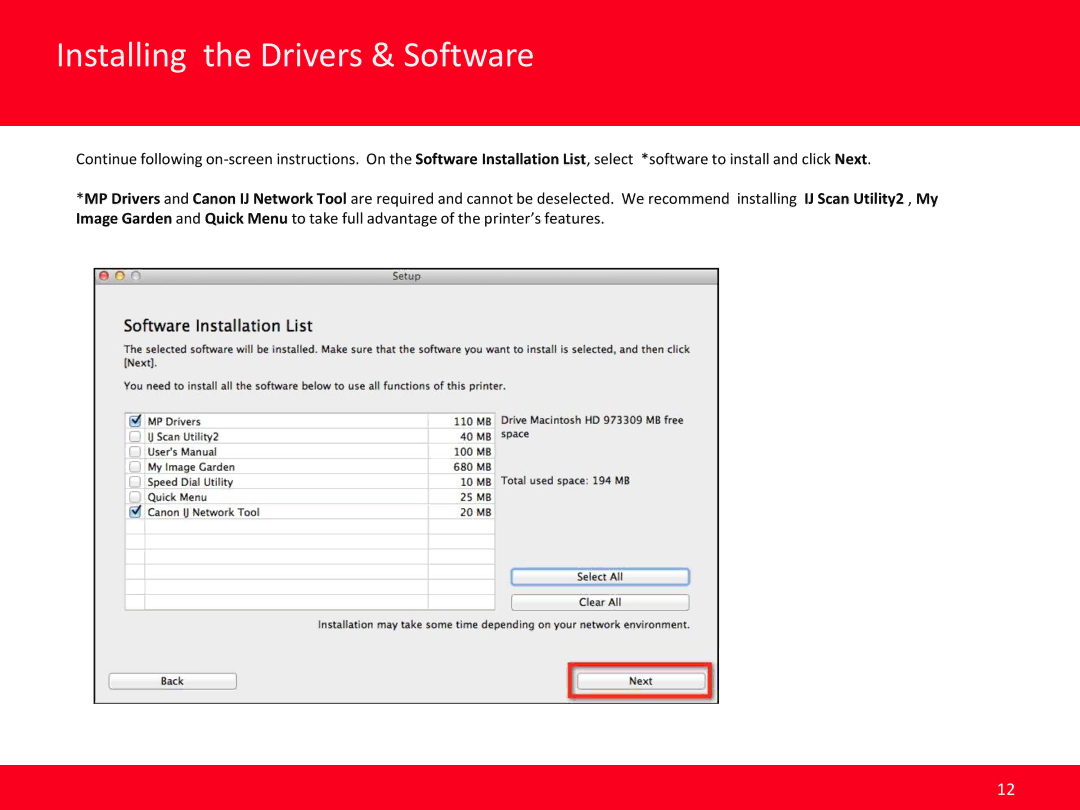 Cannon PIXMA MX532 manual Installing the Drivers & Software 