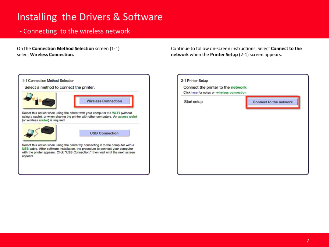 Cannon PIXMA MX532 manual Connecting to the wireless network 