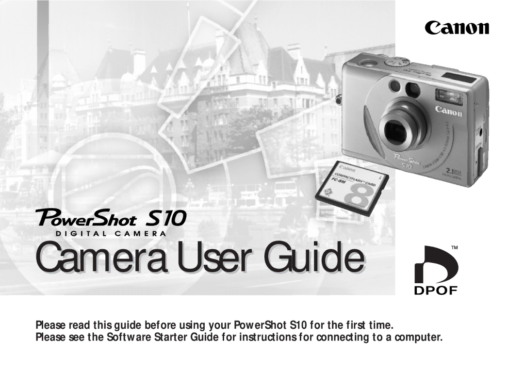 Cannon PS1025 manual Camera User Guide 