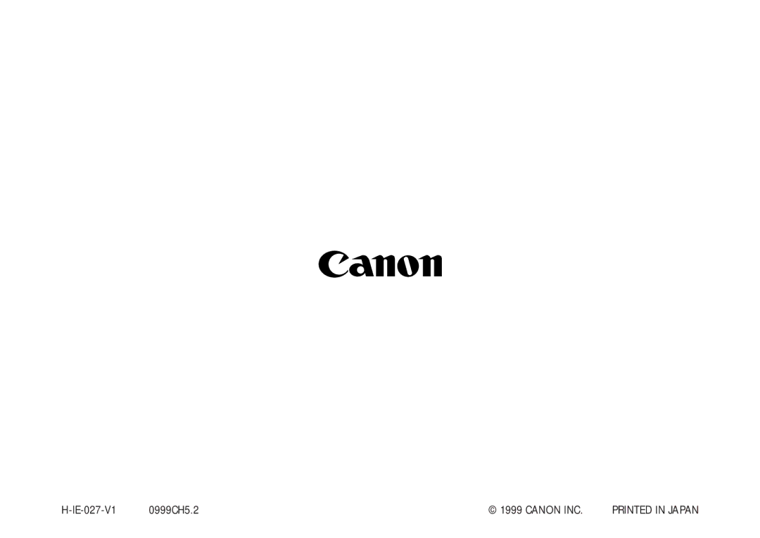 Cannon PS1025 manual IE-027-V1 0999CH5.2 Canon INC 