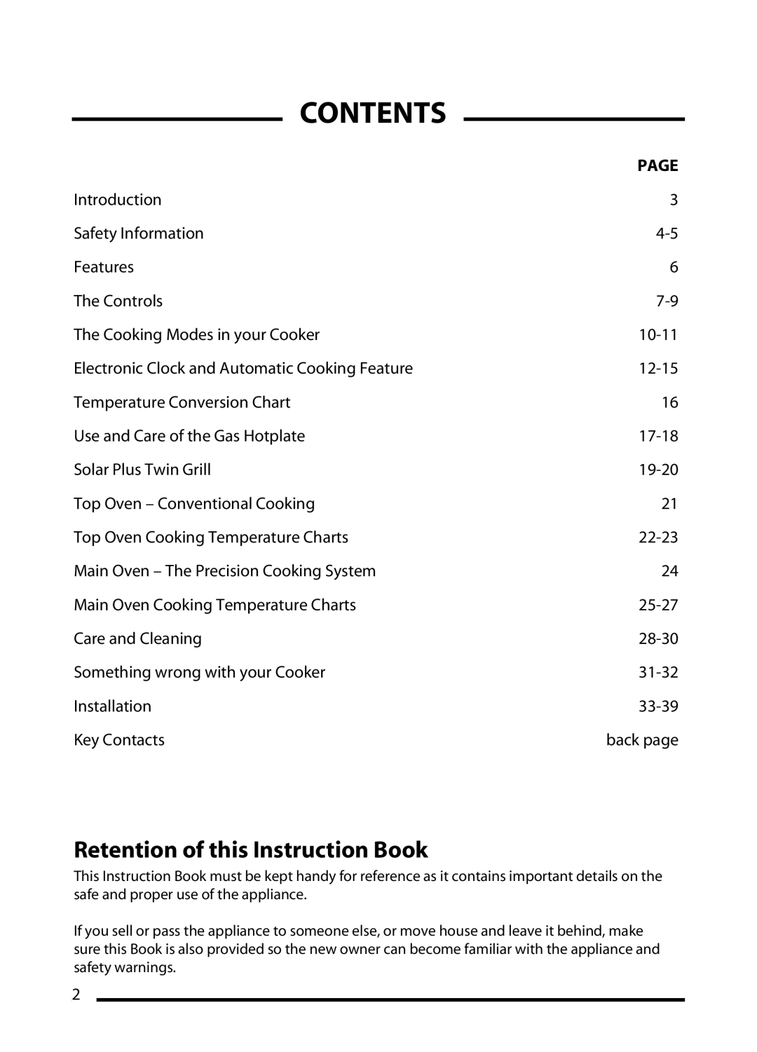 Cannon C60DT, TRADITIONAL 60, PROFESSIONAL 60, C60DP installation instructions Contents 