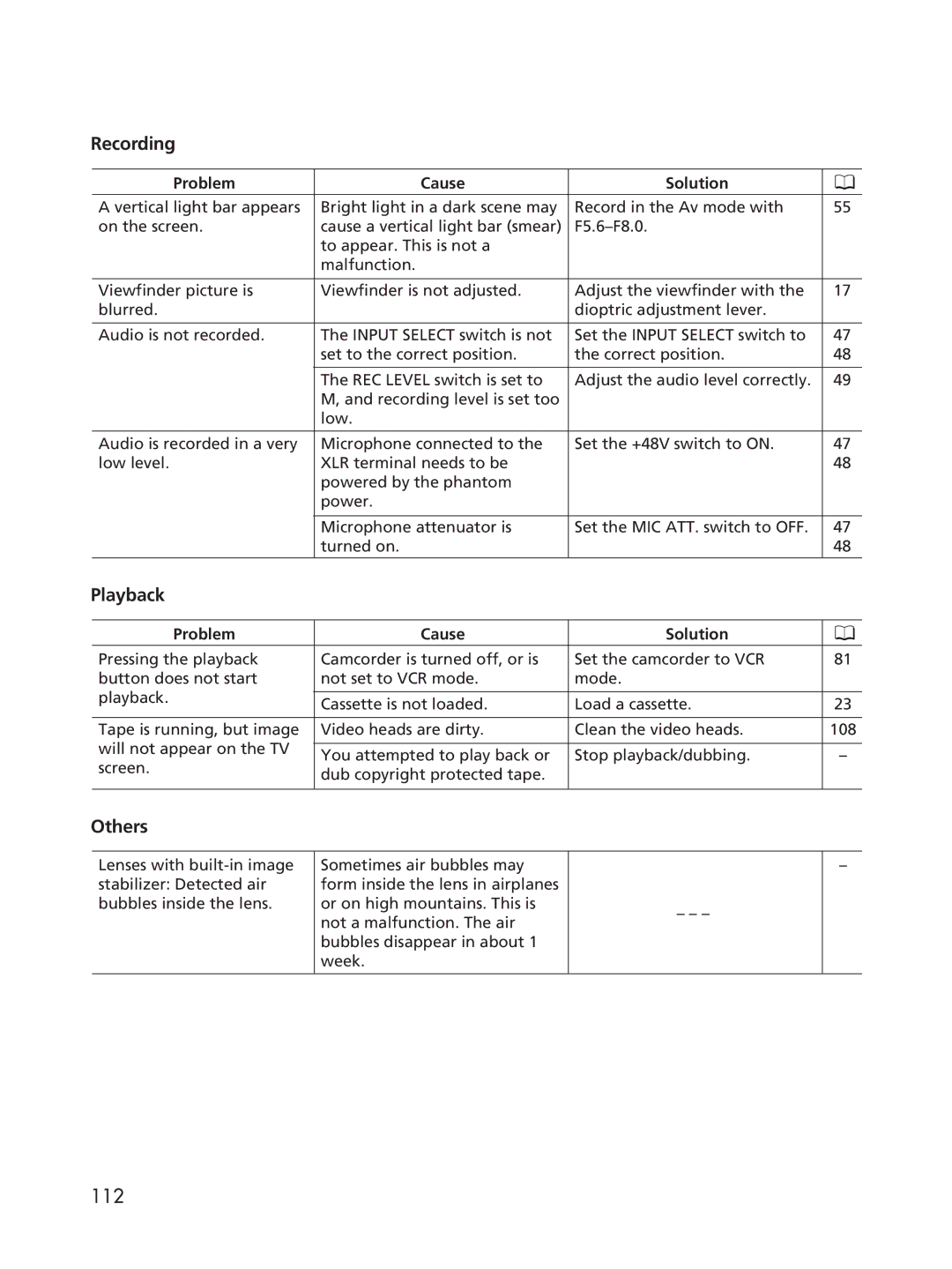 Cannon XL2 instruction manual Playback, Others 