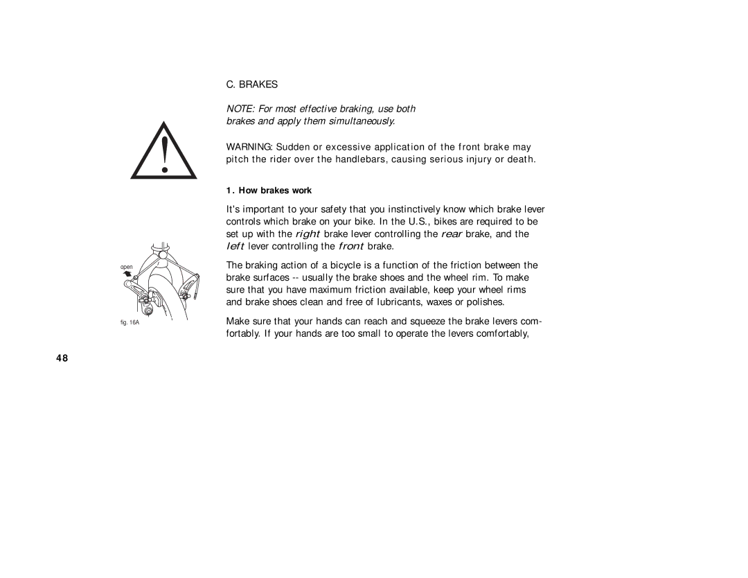 Cannondale Bicycles manual Brakes, How brakes work 