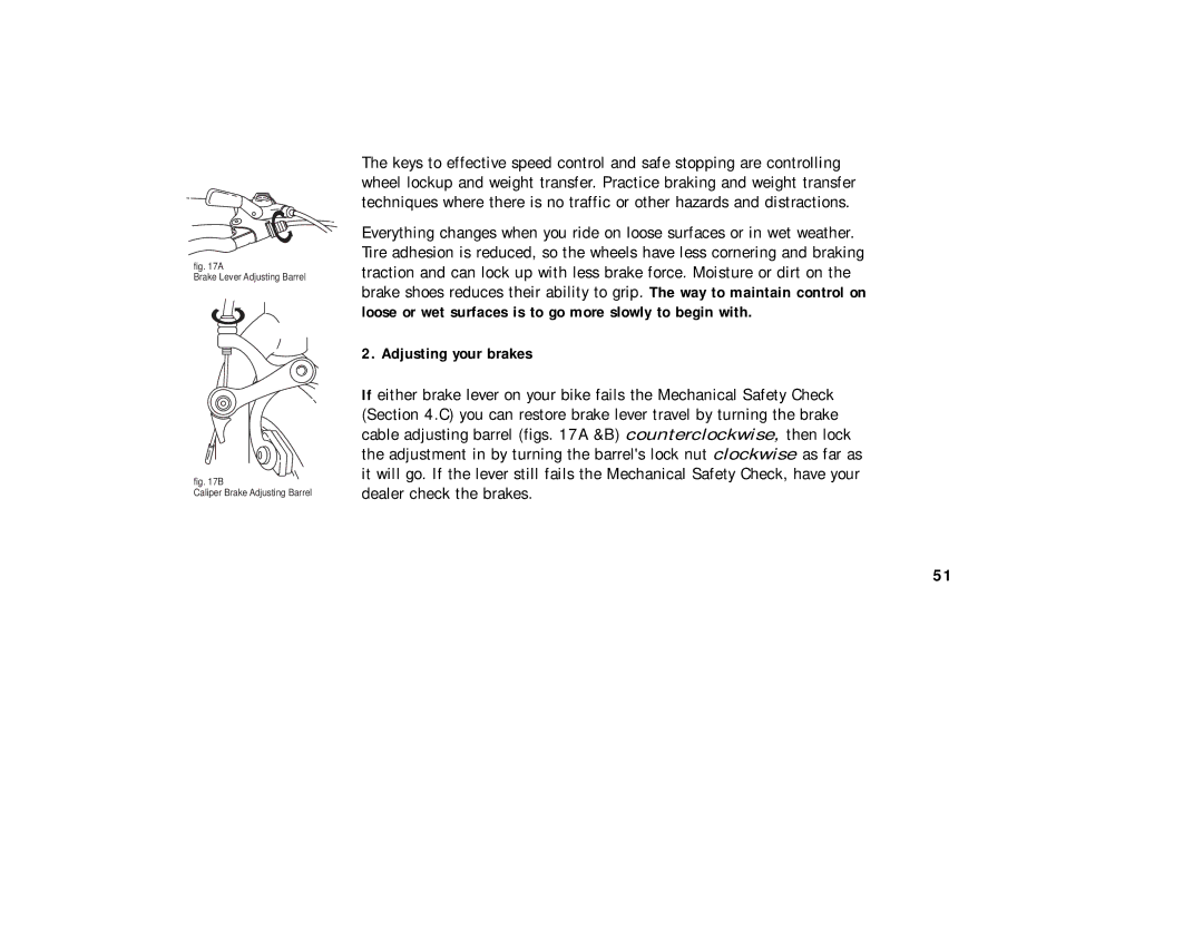 Cannondale Bicycles manual Adjusting your brakes 