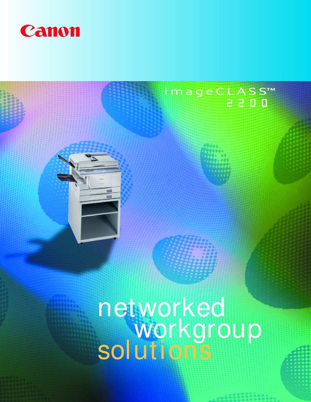 Canon 0700-iC2200-25M manual networked workgroup, solutions 