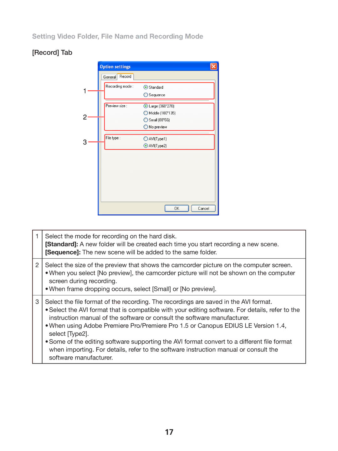 Canon 1 instruction manual Record Tab 