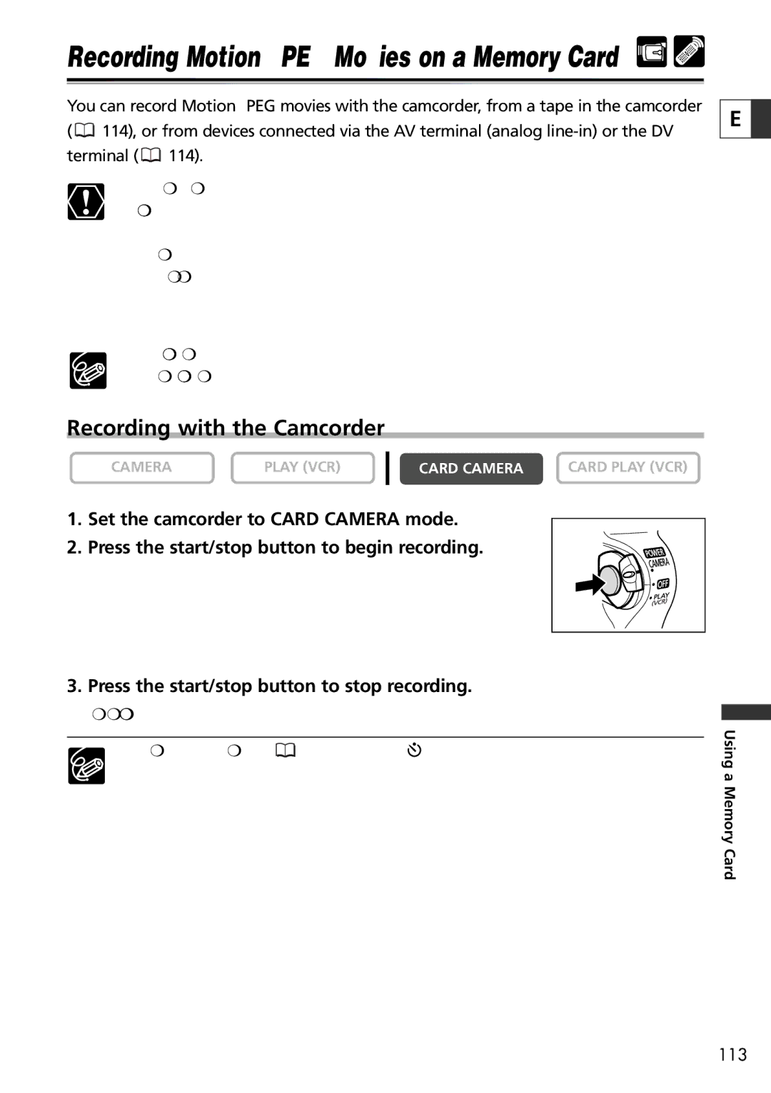 Canon 20, 10 instruction manual Recording Motion Jpeg Movies on a Memory Card 