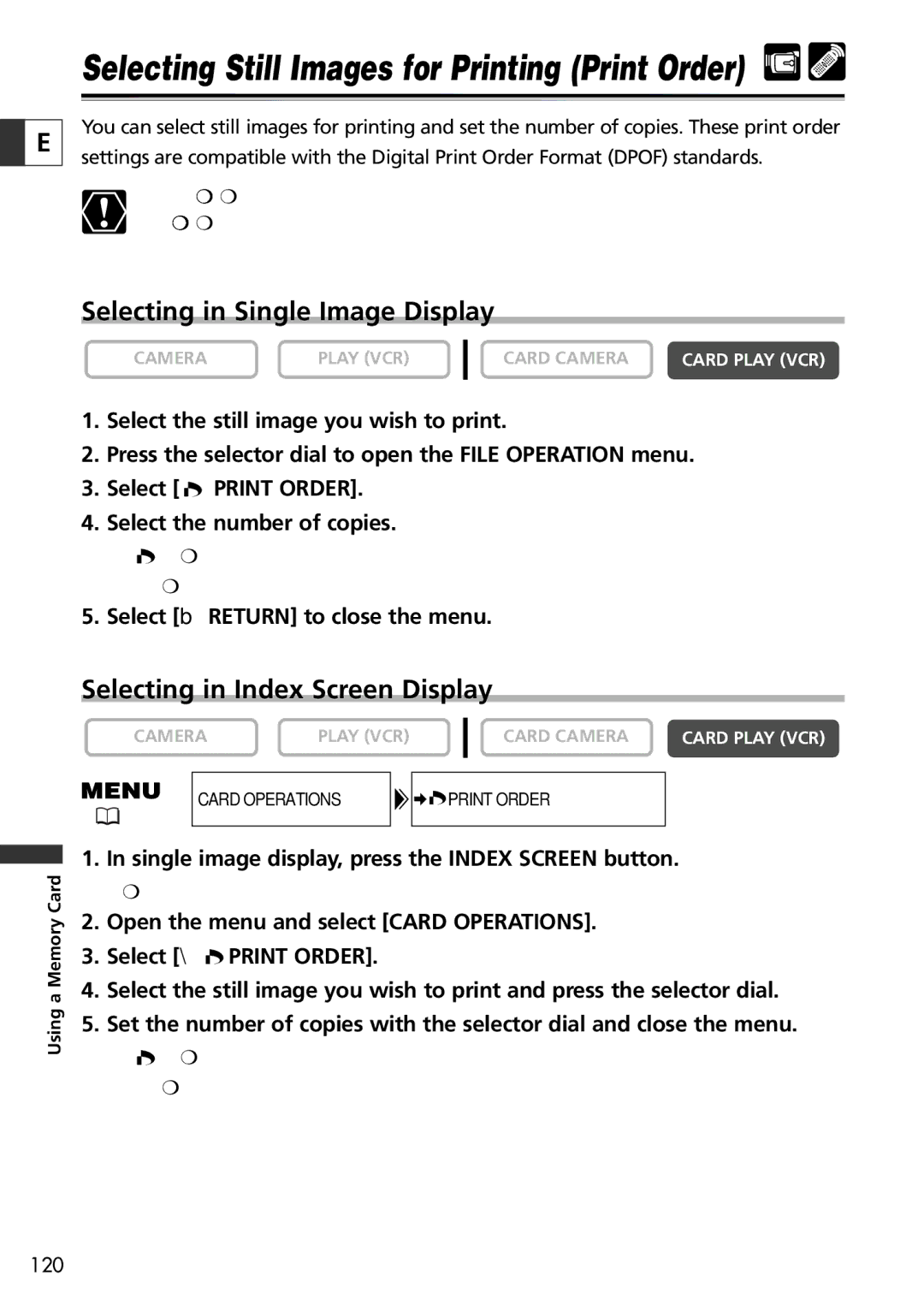 Canon 10, 20 instruction manual Selecting in Single Image Display, Selecting in Index Screen Display 