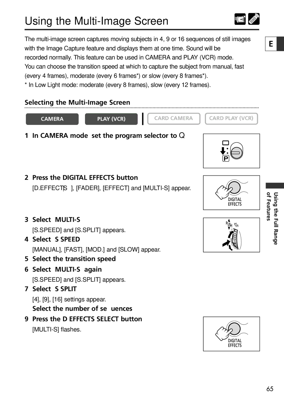 Canon 20, 10 instruction manual Using the Multi-Image Screen 