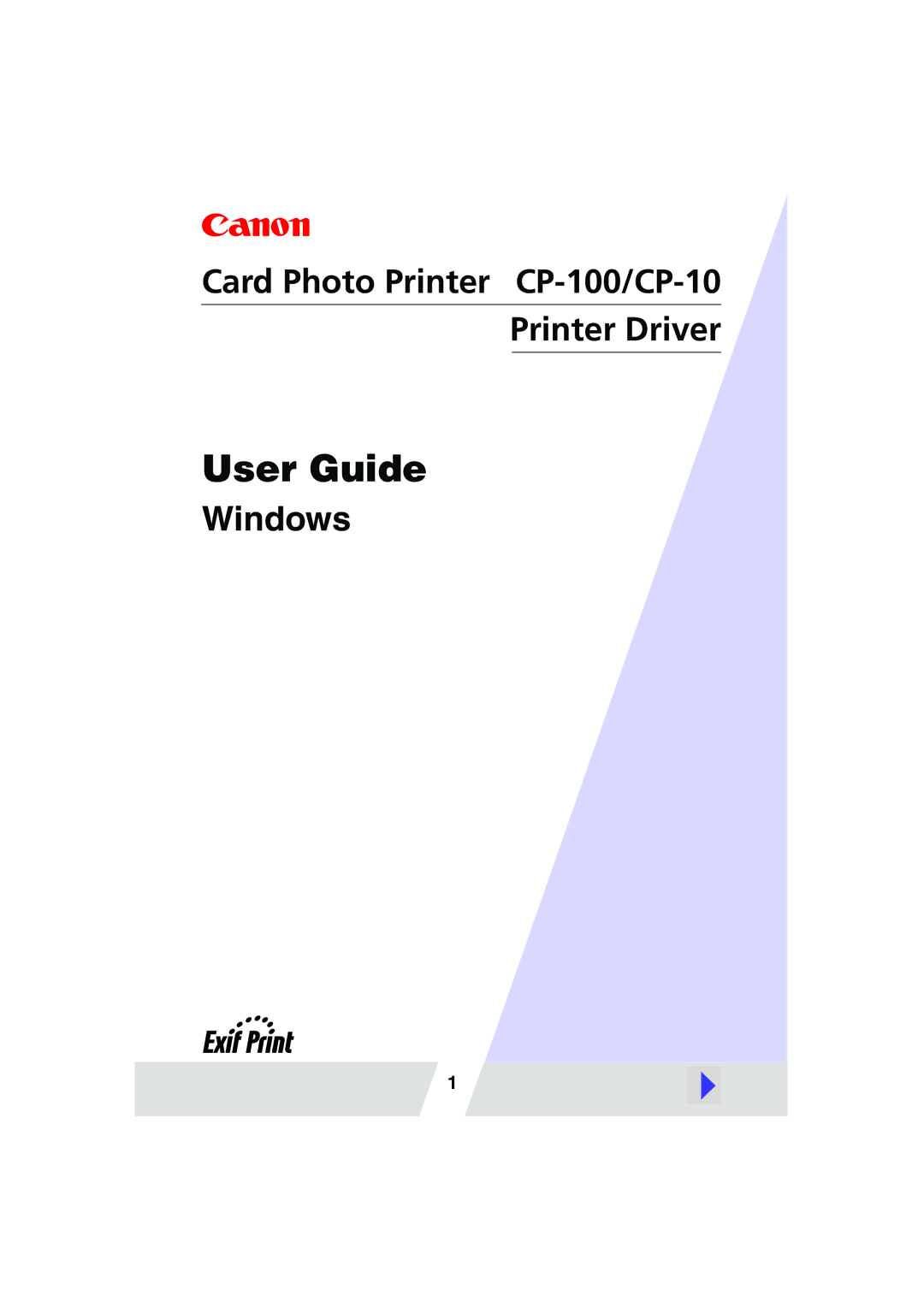 Canon CP100 manual User Guide 