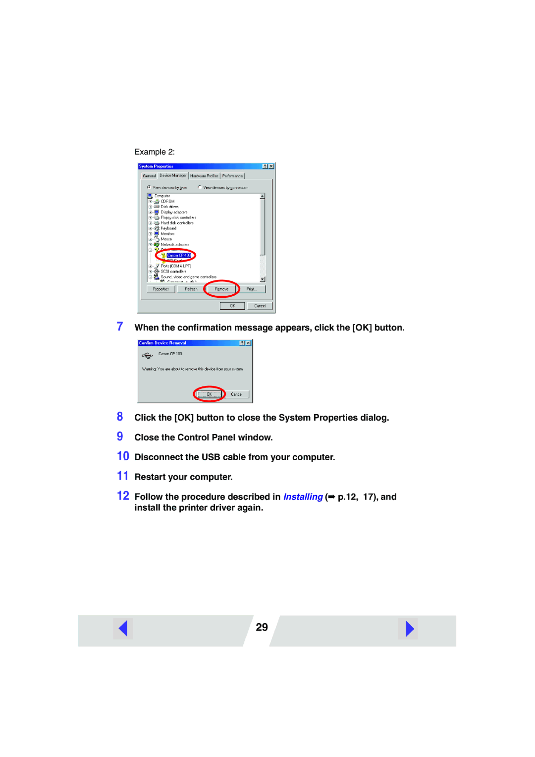 Canon CP100 manual Example 