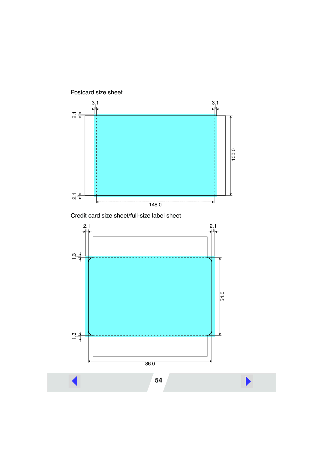 Canon CP100 manual Postcard size sheet 