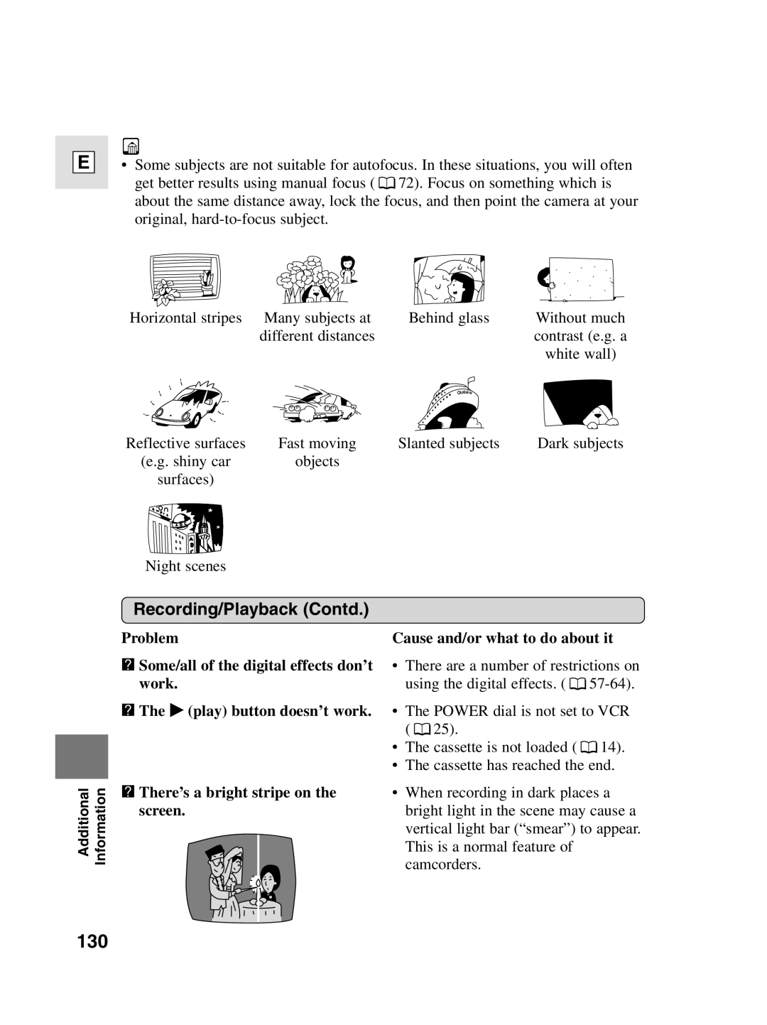 Canon 10, elura20 instruction manual 130, Recording/Playback Contd 