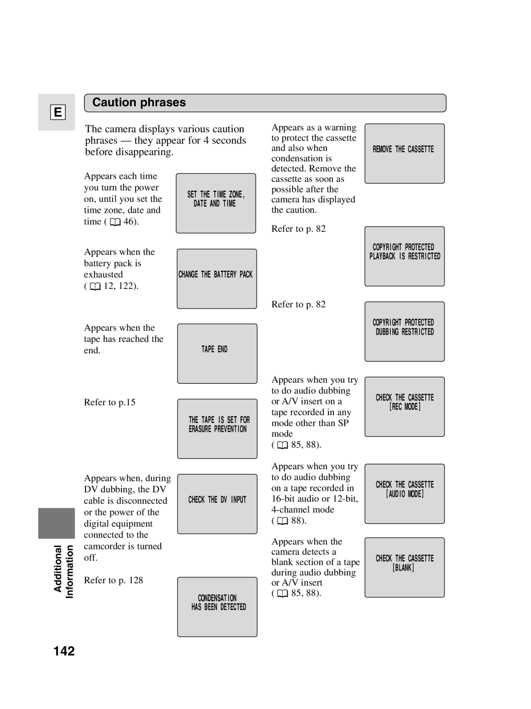 Canon 10, elura20 instruction manual 142, Refer to p.15 