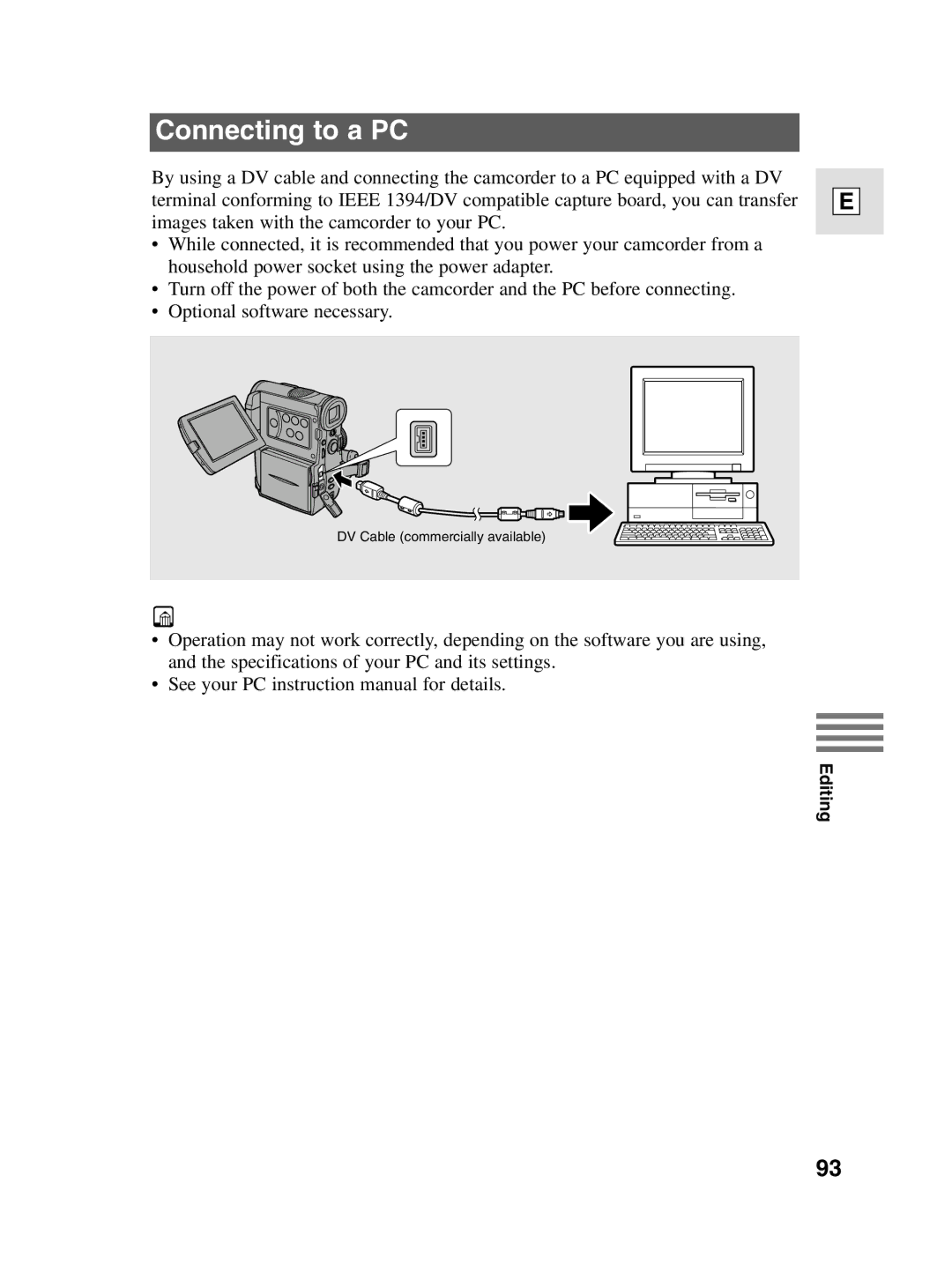 Canon elura20, 10 instruction manual Connecting to a PC 