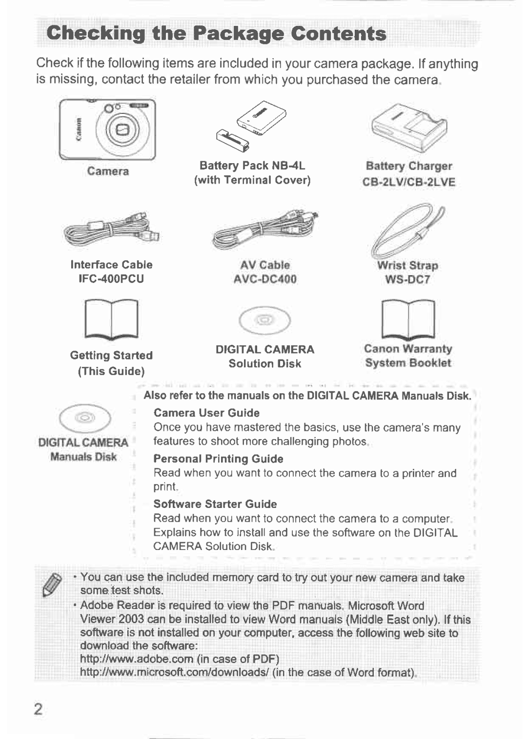 Canon 100 IS manual 