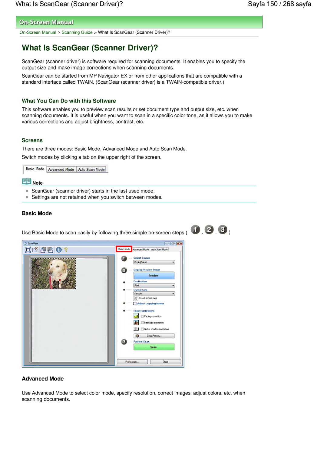 Canon 100 manual What Is ScanGear Scanner Driver? Sayfa 150 / 268 sayfa 