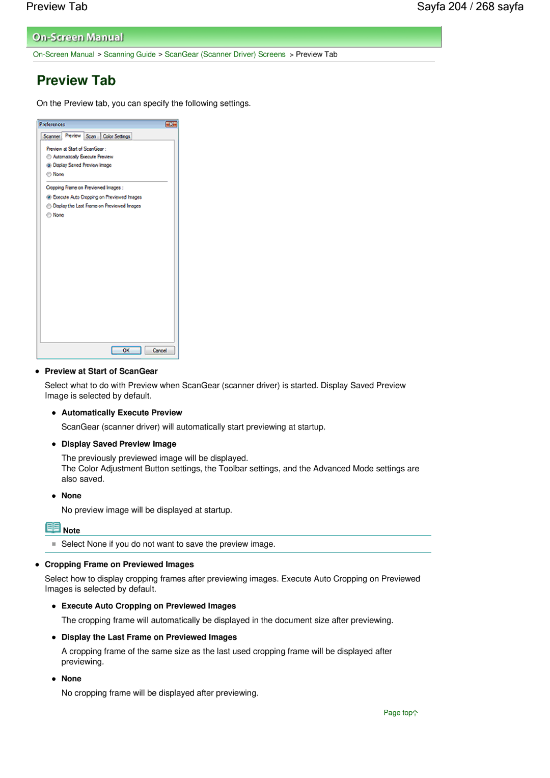 Canon 100 manual Preview Tab Sayfa 204 / 268 sayfa 