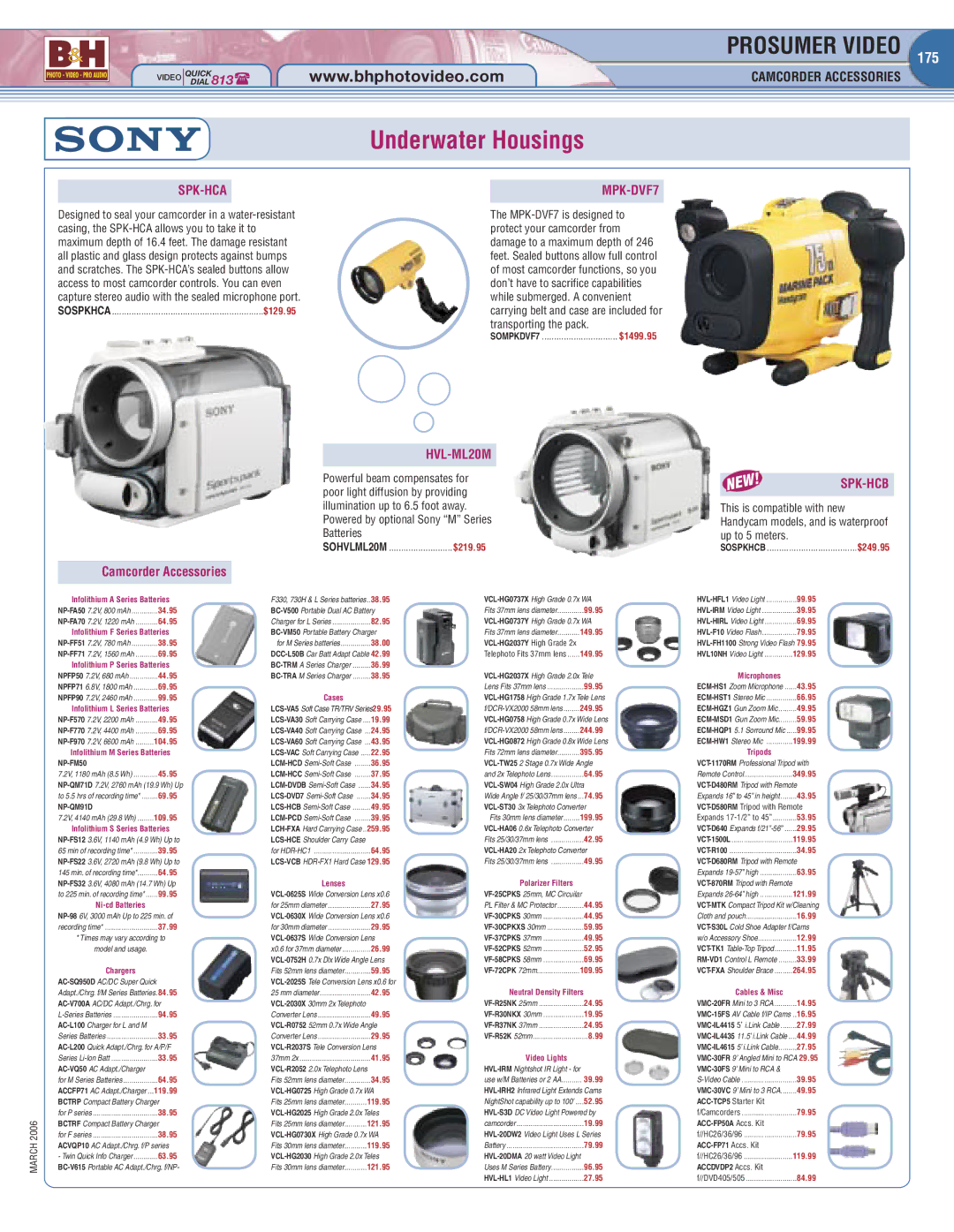 Canon 100 manual Underwater Housings, Spk-Hca, MPK-DVF7, HVL-ML20M, Spk-Hcb 