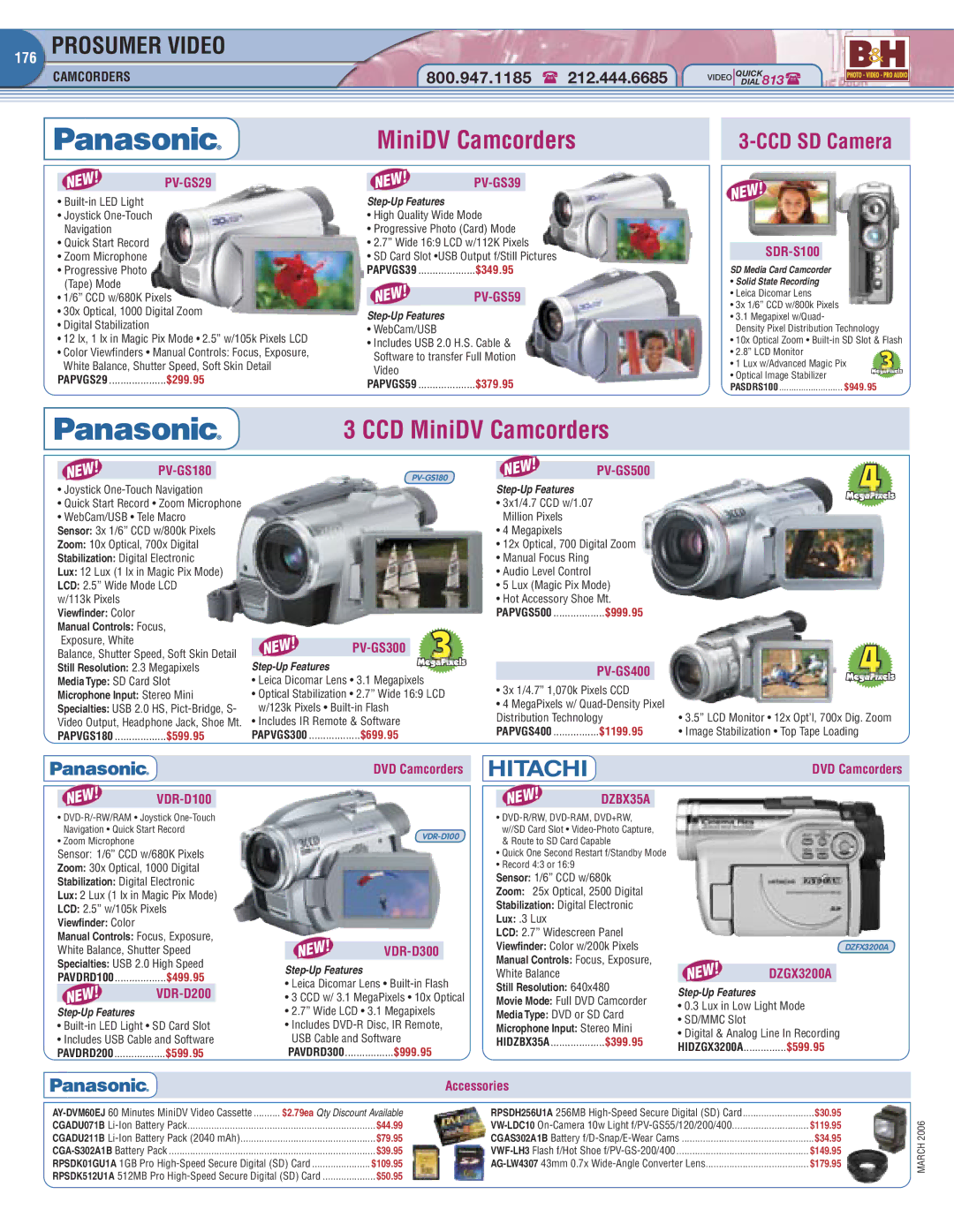 Canon manual CCD MiniDV Camcorders, SDR-S100, PV-GS400, DVD Camcorders, Accessories 