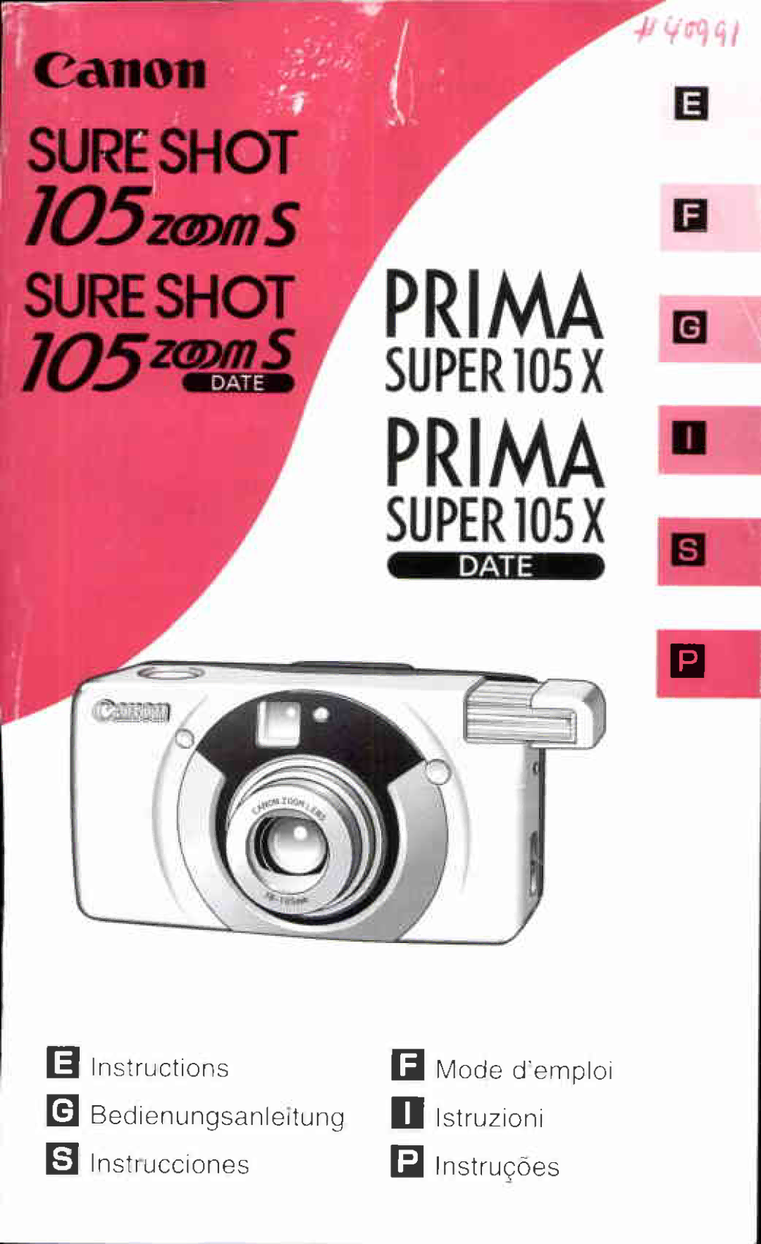 Canon 105 ZOOM S manual 