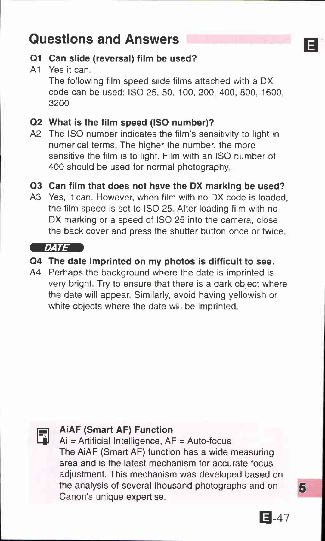 Canon 105 ZOOM S manual 