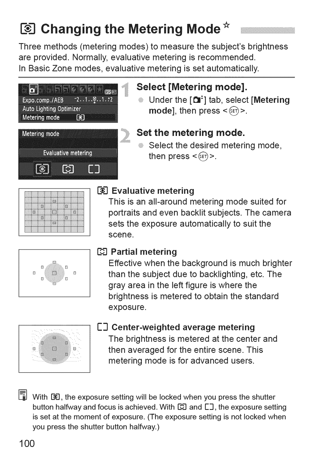 Canon 1100D manual E3 Changing the Metering Mode 