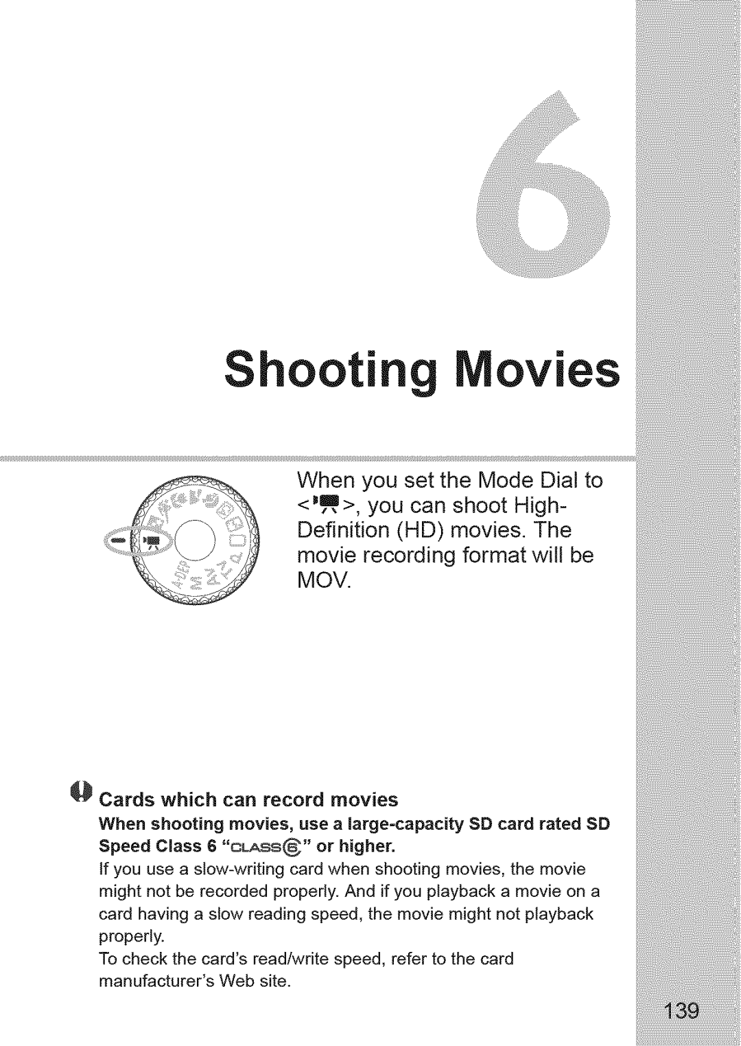 Canon 1100D manual Shooting Movies, You can shoot High 