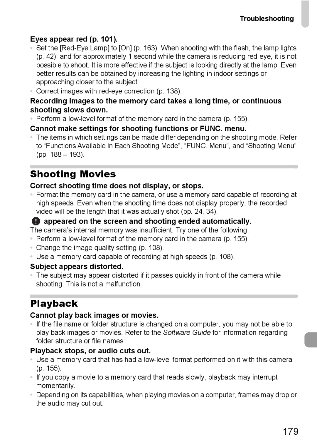 Canon 1100HS manual Shooting Movies, 179 