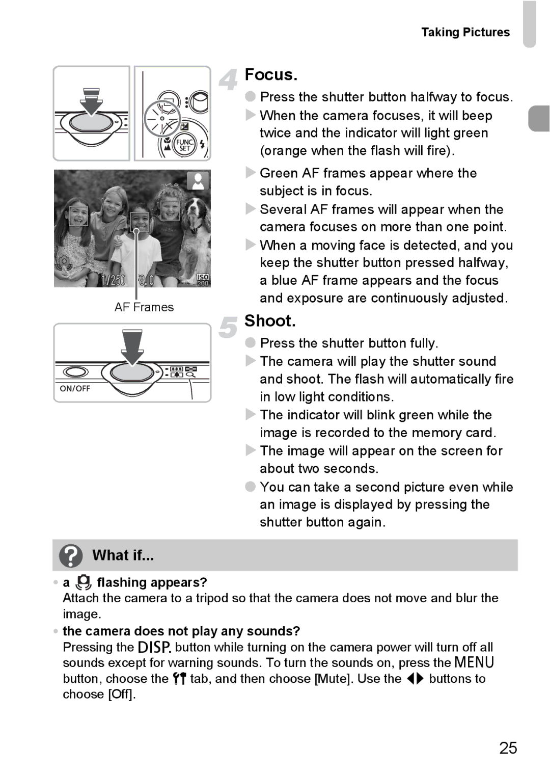 Canon 120 IS manual Focus, Shoot, What if 