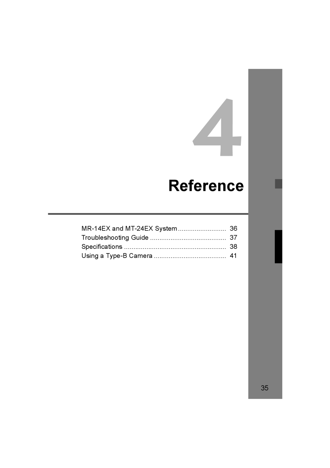 Canon 24EX, 14EX instruction manual Reference 