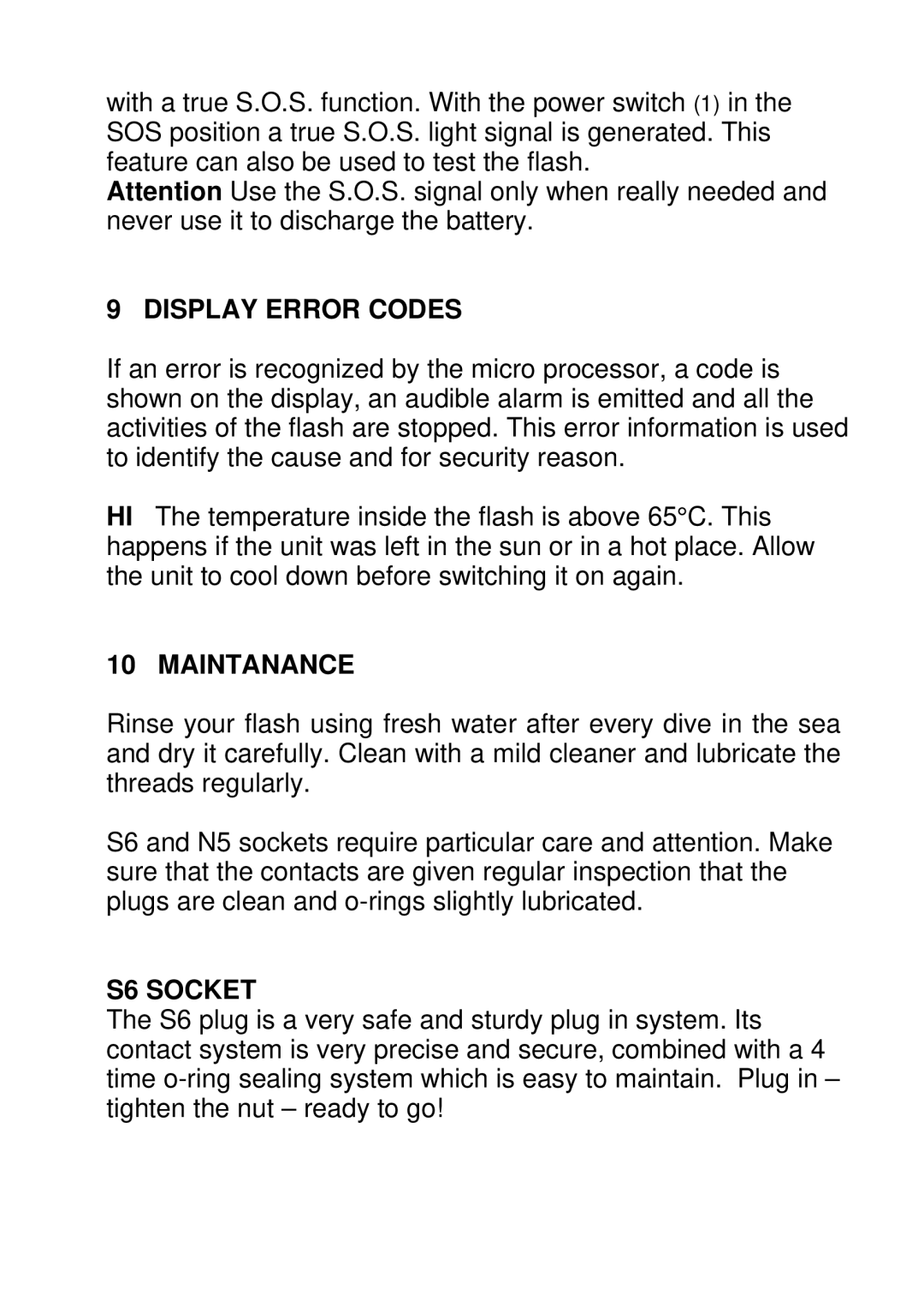 Canon 150DIGITAL user manual Display Error Codes, Maintanance, S6 Socket 