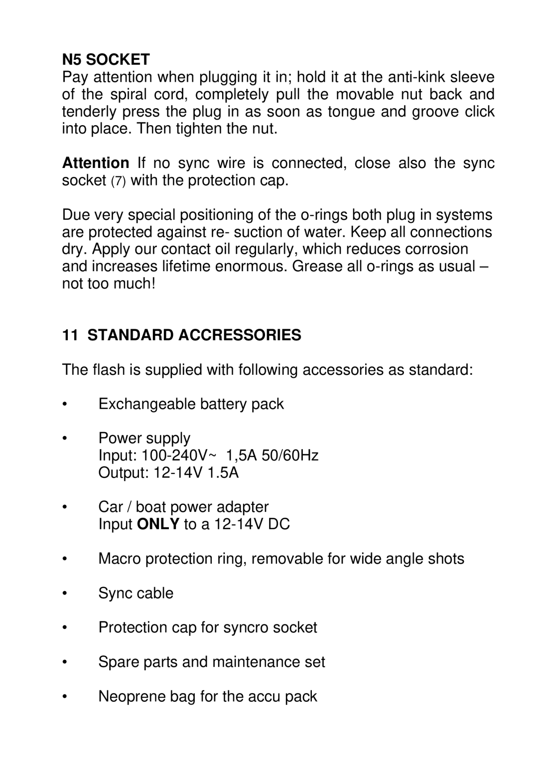 Canon 150DIGITAL user manual N5 Socket, Standard Accressories 