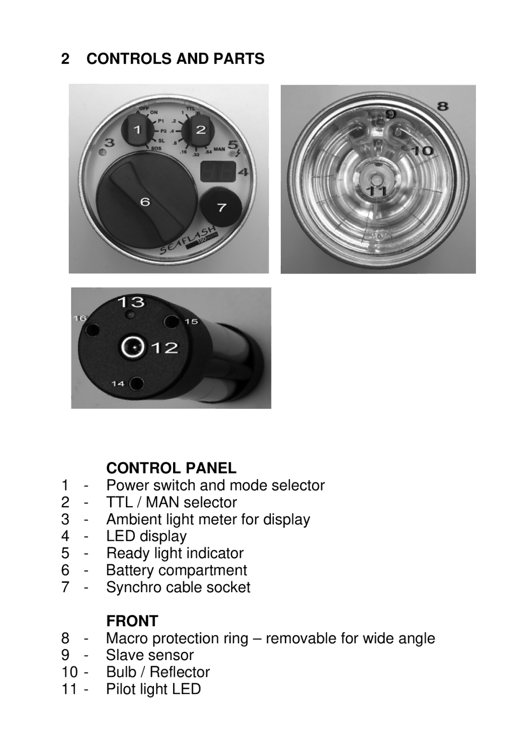 Canon 150DIGITAL user manual Controls and Parts Control Panel, Front 