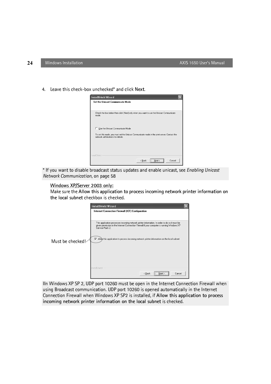 Canon 1650 user manual Must be checked 