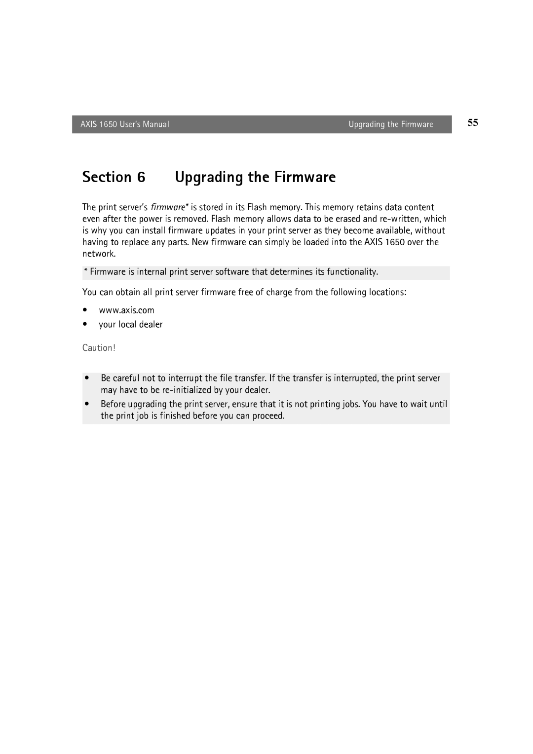 Canon 1650 user manual Upgrading the Firmware 