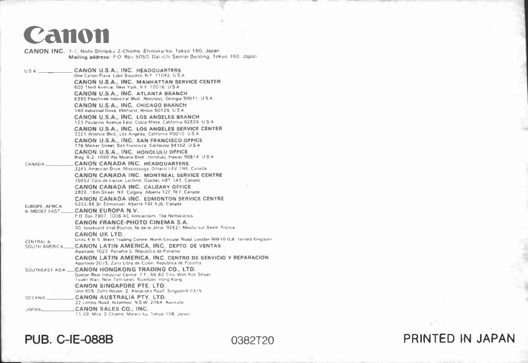 Canon 166 A manual 