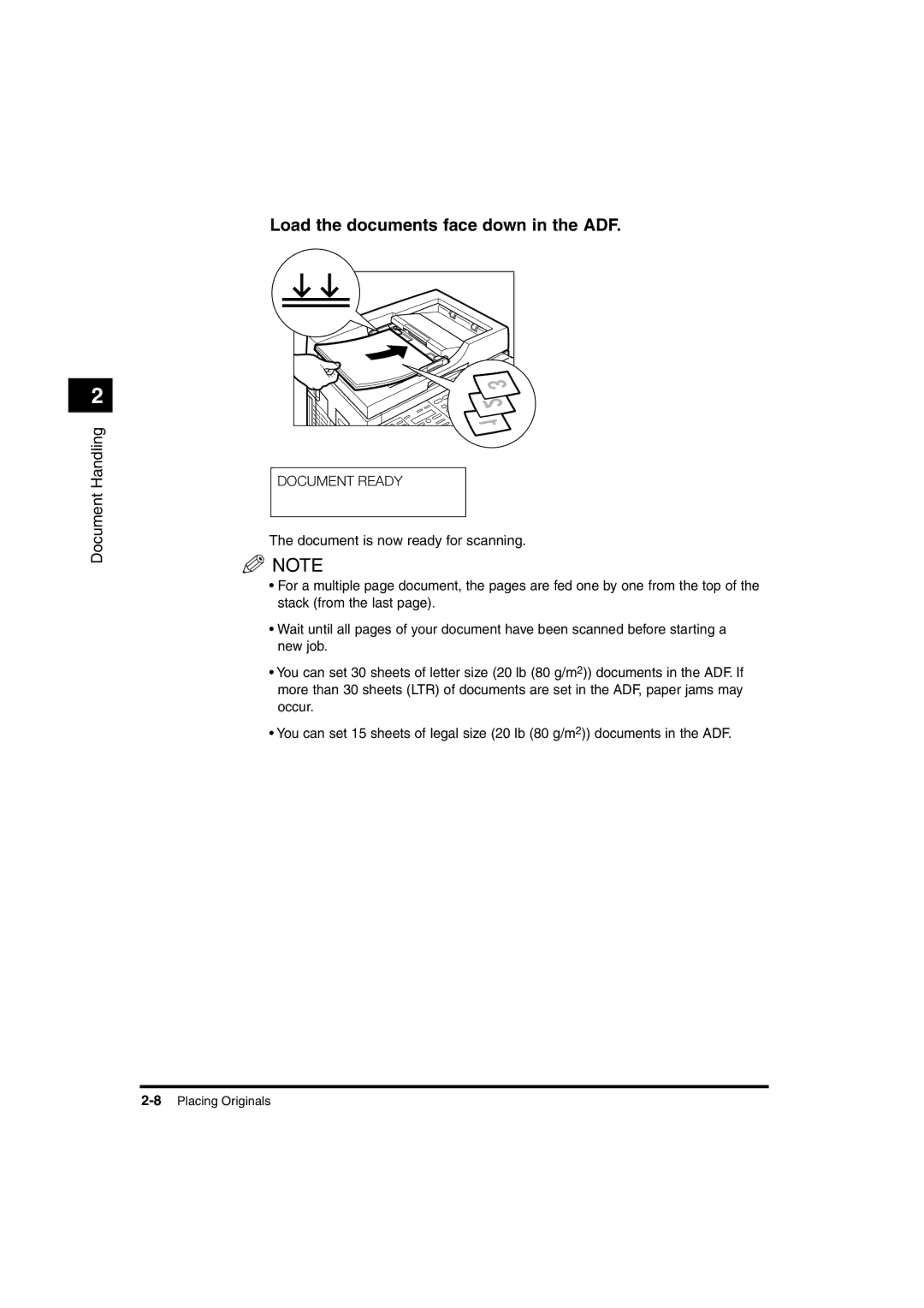 Canon 1670F, 1630, 1610 manual Load the documents face down in the ADF, Document Ready 