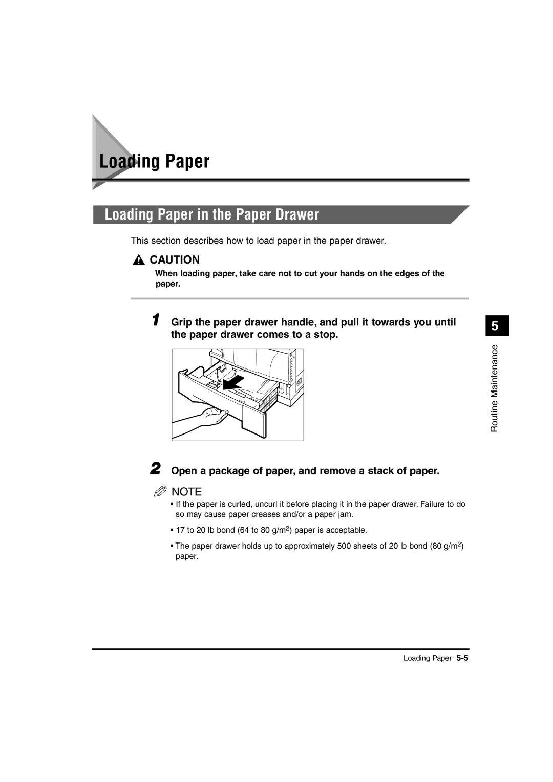 Canon 1630, 1670F, 1610 manual Loading Paper in the Paper Drawer 