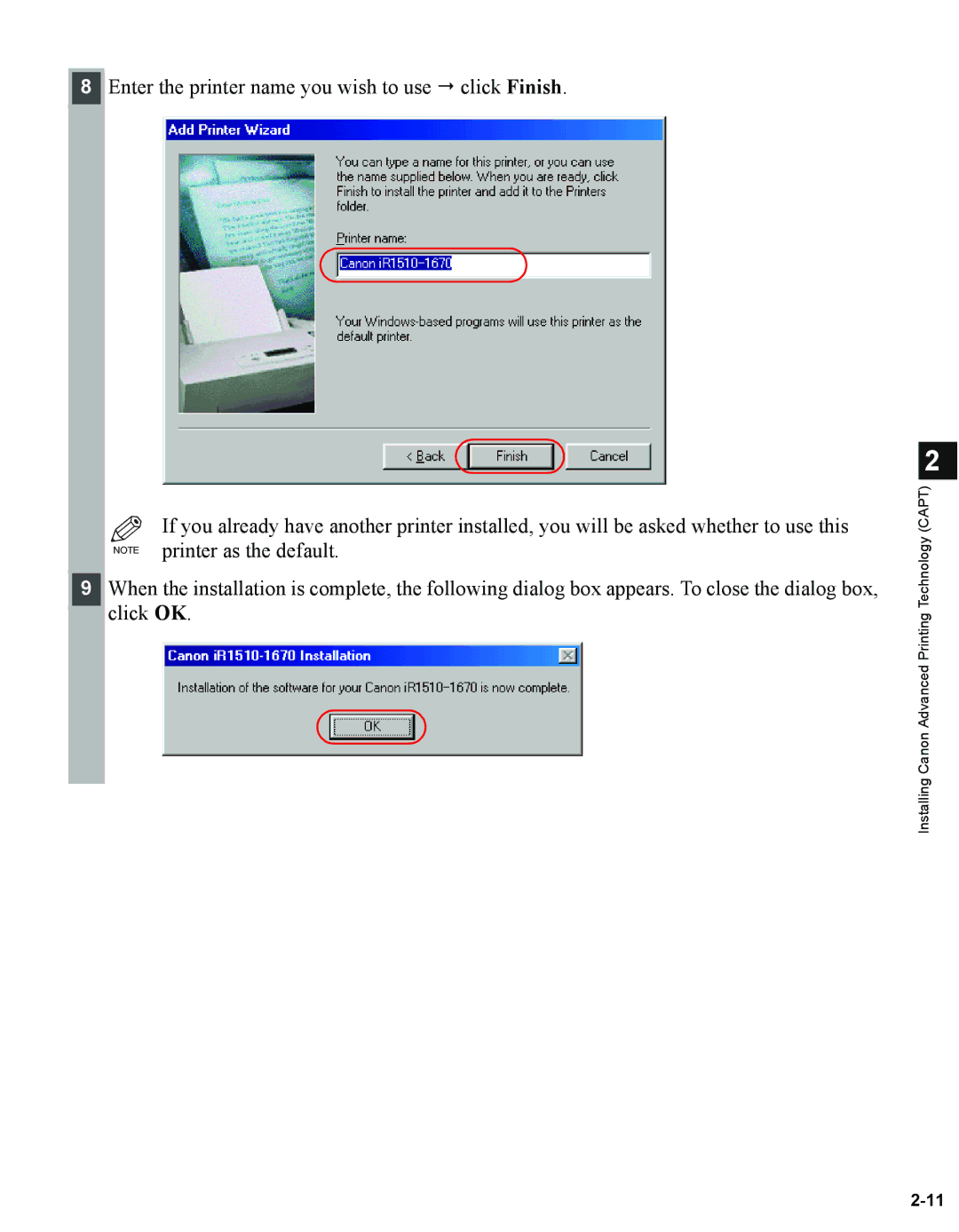 Canon 1670F manual Installing Canon Advanced Printing Technology Capt 
